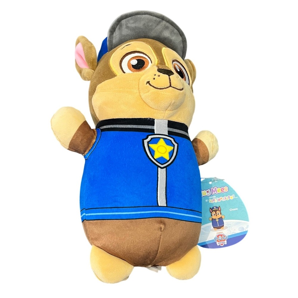 Squishmallows Hug Mees Paw Patrol Unisex 10" Blue Chase Police Dog Plush Toy